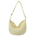 thumbnail image 4 of Bolso de hombro de lona de gran capacidad para mujer, bolso cruzado informal de moda simple de color sólido para primavera y verano, 4 of 6