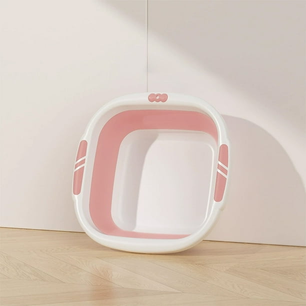 Lavabo Plegable | Recipiente Portátil para Fregadero, Camping y Barbacoa | Base Antideslizante | Rosa, Gris o Verde | 25,4 X 25,4 X 10 Cm