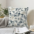 thumbnail image 3 of Housses de Coussin Décoratives en Velours Lot de 2, Housse de Coussin Carrée Douce avec Fermeture Éclair Invisible Couleurs Triangle Impression Mosaïque Moderne, 18"x18 Pouces, 3 of 6