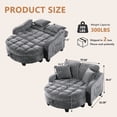 thumbnail image 3 of MIKIBAMA 54.8" Oversized Curved Chaise Lounge Chair with Ottoman, Grey Chenille, 3 of 9