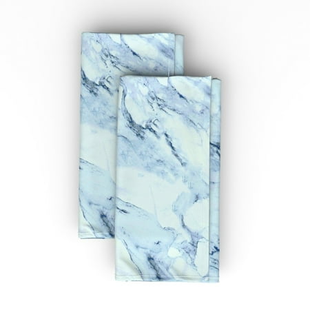 

Cotton Sateen Dinner Napkins (Set of 2) - Navy Marble Blue Boys Abstract Aqua Water Beach Kitchen Print Cloth Dinner Napkins by Spoonflower