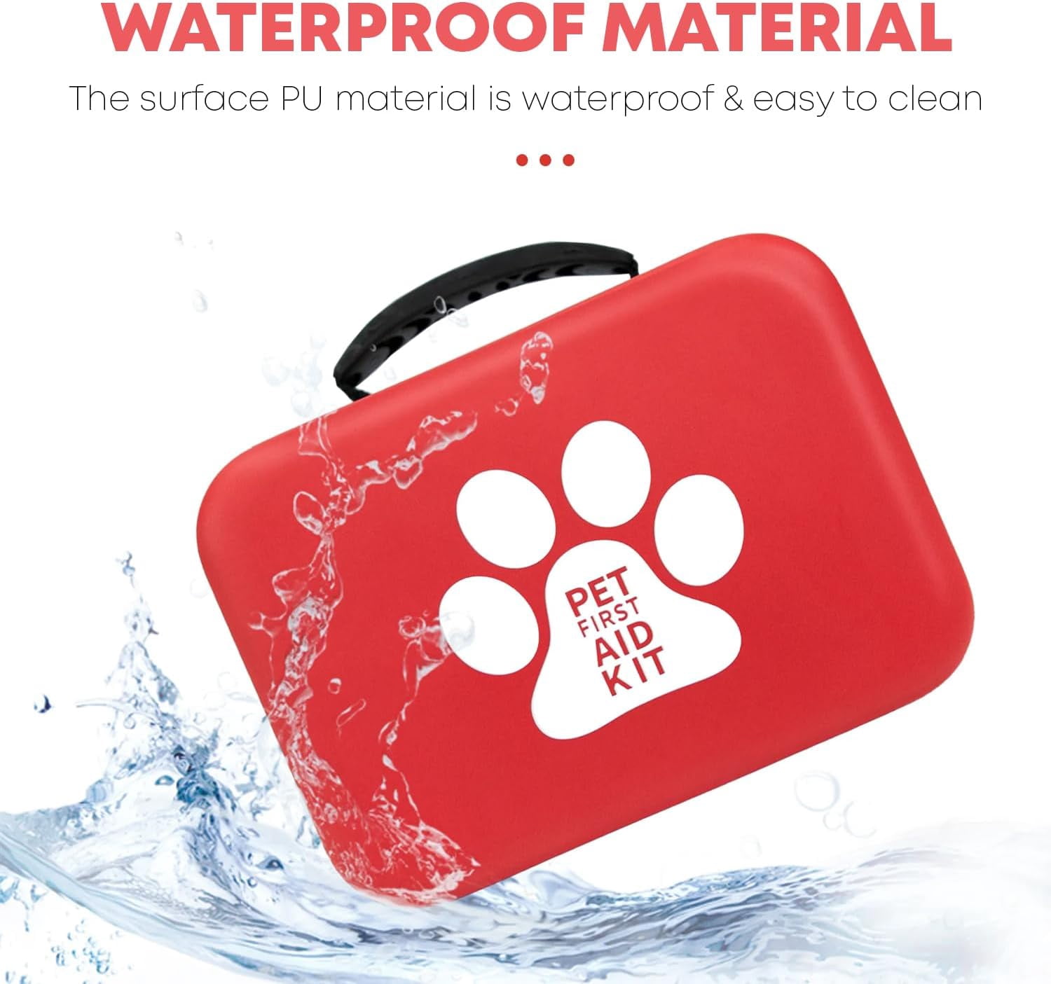 Waterproof Compact Pet First Aid Kit - EVA Emergency Medical Bag for Dogs & Cats - Hiking & Camping Supplies