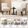thumbnail image 4 of Gymax 4PCS Armless Accent Chair w/ Rubber Wood Legs Modern Vanity Chair for Bedroom Beige Floral Beige, 4 of 9