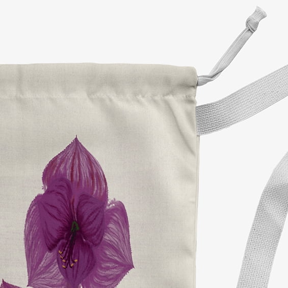Simply Daisy Amaryllis 28 x 36 in Purple Laundry Bag