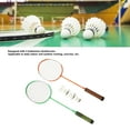 thumbnail image 4 of Badminton Racket and Shuttlecocks, Anti Skid Lower Wind Resistance Badminton Racket Set Orange and Green Steel Alloy High Elastic Sponge  for Gym, 4 of 8