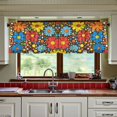 thumbnail image 3 of Yayeee Kitchen Curtains Set of 2 Light Filtering 57"x24" Over Sink Window Panels, Cartoon Flowers, 3 of 7