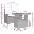 thumbnail image 4 of vidaXL 2 Piece Garden Dining Set with Cushions Grey Poly Rattan, 4 of 5