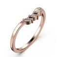 thumbnail image 2 of 0.12ct Diamond Moissanite Ring Three Marquise Stones 18K Rose Gold Over Silver Wedding Band, 2 of 4
