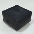 thumbnail image 5 of BBH Homes Black Leather Pouf Ottoman Handmade Buffalo Fiber Fill Model BBBACPF0025, 5 of 9