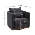 thumbnail image 3 of Dinosisco Swivel Barrel Chair, Leisure Accent Armchair for Living Room Bedroom, Carbon Black Chenille, 3 of 7