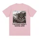 thumbnail image 3 of Sobreviví al dolor de estómago de hoy, camiseta divertida con meme de gato, camiseta de manga corta para hombres y mujeres, camisetas casuales de algodón de gran tamaño, ropa de calle, 3 of 5