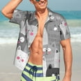 thumbnail image 7 of Honeii Cats Group Print Men’s Hawaiian Shirt,Classic Button-Down Short Sleeve Shirt, for Beach, Vacation, and Outdoor Activities,Small, 7 of 7