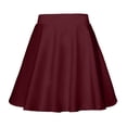 thumbnail image 2 of Vibrex Women's Spring Summer Dress Women's Solid Color Skirt Women's Bubble Skirt Women's A-Line Short Skirt Perfect For Dancing,Dating,Dinners,Travel,Vacation And Daily Wear_Wine_S, 2 of 4