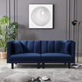 thumbnail image 1 of Futon Sofa Sleeper Navy Blue Velvet, 1 of 8