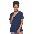 thumbnail image 4 of Expert Brand Women's USA-Made MoCA V-Neck Cotton Blend T-Shirt, Navy, XS, 4 of 6