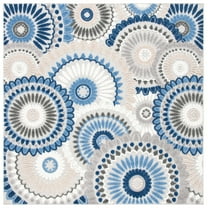 SAFAVIEH Cabana Brynn Floral Indoor/Outdoor Area Rug, Grey/Blue, 6'7" x 6'7" Square