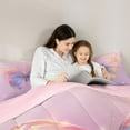 thumbnail image 5 of Homewish Gradient Colorful Butterfly Bedding Comforter Set,Flying Animal Twin Comforter Sets,Pink Loves Pattern Bedding Set For Girls Kids,Super Cozy Room Decor Reversible,2-Piece, 5 of 8