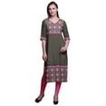 thumbnail image 1 of Bimba Kurtis Droits à Panneaux pour Femmes Robe Kurti Longue Haut Indien Imprimé, 1 of 5