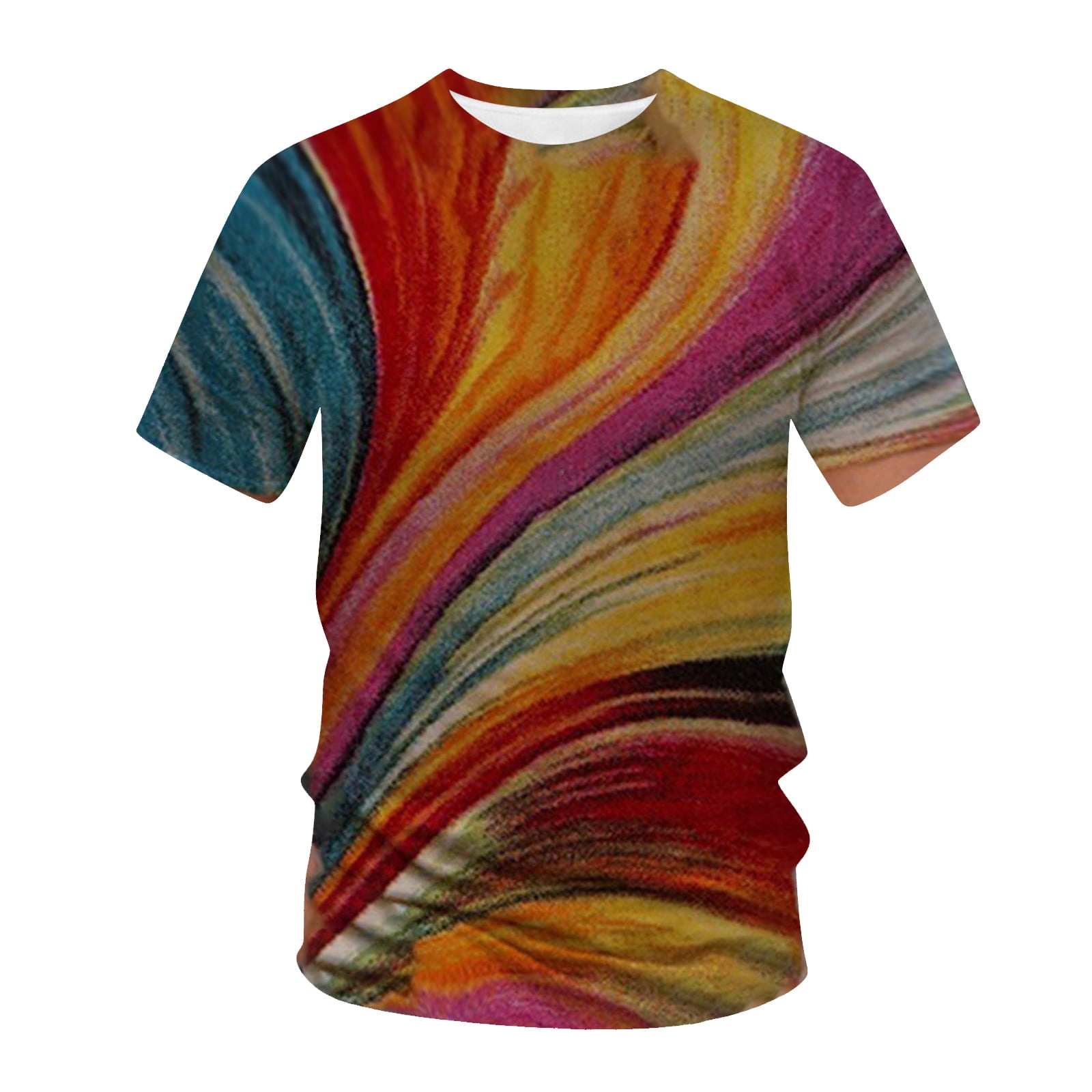 Fashion Mens Summer T-Shirt Short Sleeve Round Neck Printed 3D Glass Bottle Stripe Pattern Tops for Gym Sport Casual Plain Comfy Daily Wear Pullover Tees 