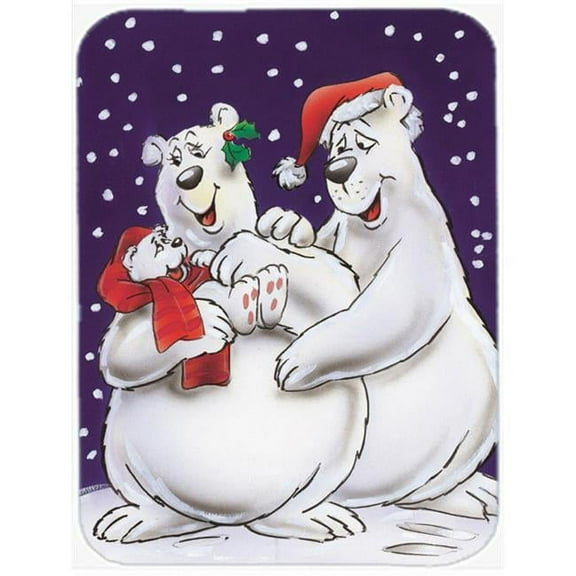 Holiday Polar Bears Glass Large Cutting Board