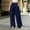Navy wide leg flowy pants for women a1, variant on BRELIL Women's Wide Leg High Waisted Flowy Pants Casual Solid Boho Lounge Palazzo Trousers Vacation Beach Outfits, Navy S