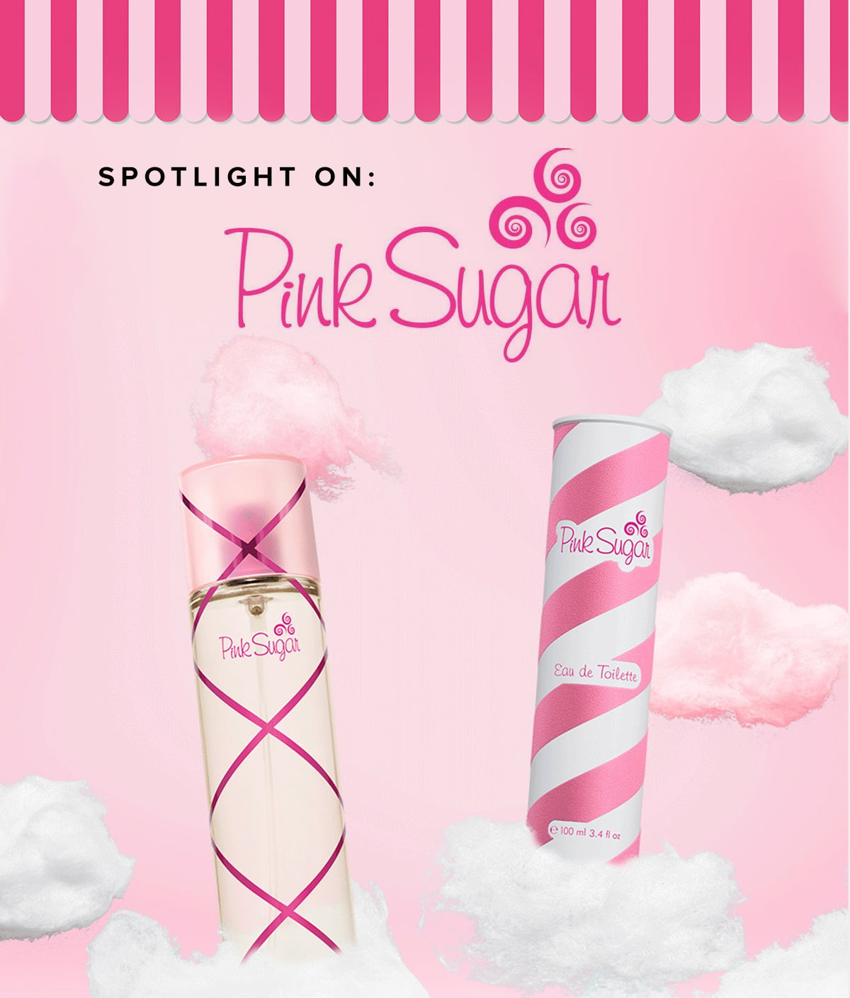 Pink Sugar By Aquolina 3.3 / 3.4 Oz EDT Spray Perfume For Women (NIB)