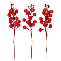 Artificial Red Berry Stems, Ongmies Red Berry Stems - Small Holly Berry Picks for Christmas Tree, Wedding Wreath, and Holiday Decor, Christmas Decorations Indoor