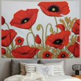 thumbnail image 2 of Creowell Red Flowers Art Nouveau Fashion Embroidered Tapestry Dorm Home Room Wall Decoration Short Plush 40x30inch, 2 of 6