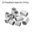 thumbnail image 3 of Unique Bargains M10xM8 M12xM10 Thread Adapters Sleeve Reducing Nut 10/15mm Screw Pipe Threaded Tube Coupler Connector 1 Set, 3 of 5
