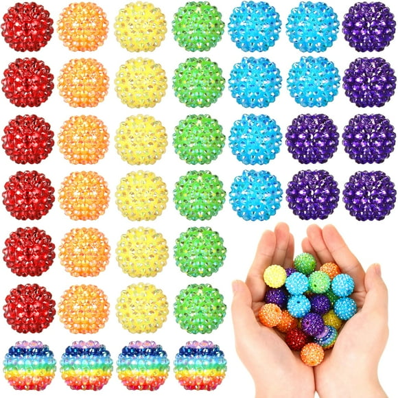Craft Beads Loetere, 20 mm, 40 unidades, diamantes de imitación con forma de arcoíris, resina