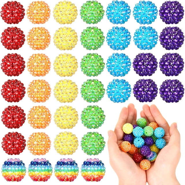 Craft Beads Loetere, 20 mm, 40 unidades, diamantes de imitación con forma de arcoíris, resina