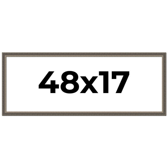 48x17 Frame Silver Real Wood Picture Frame Width 1.25 Inches | Interior Frame Depth 0.5 Inches |