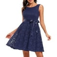 thumbnail image 2 of jsaierl Women Vintage Sleeveless Princess Floral Lace Casual O-Neck Party Swing Dress Homecoming Dresses 2024, 2 of 6