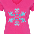 thumbnail image 4 of Inktastic Icy Blue Winter Snowflake Women's V-Neck T-Shirt, 4 of 5