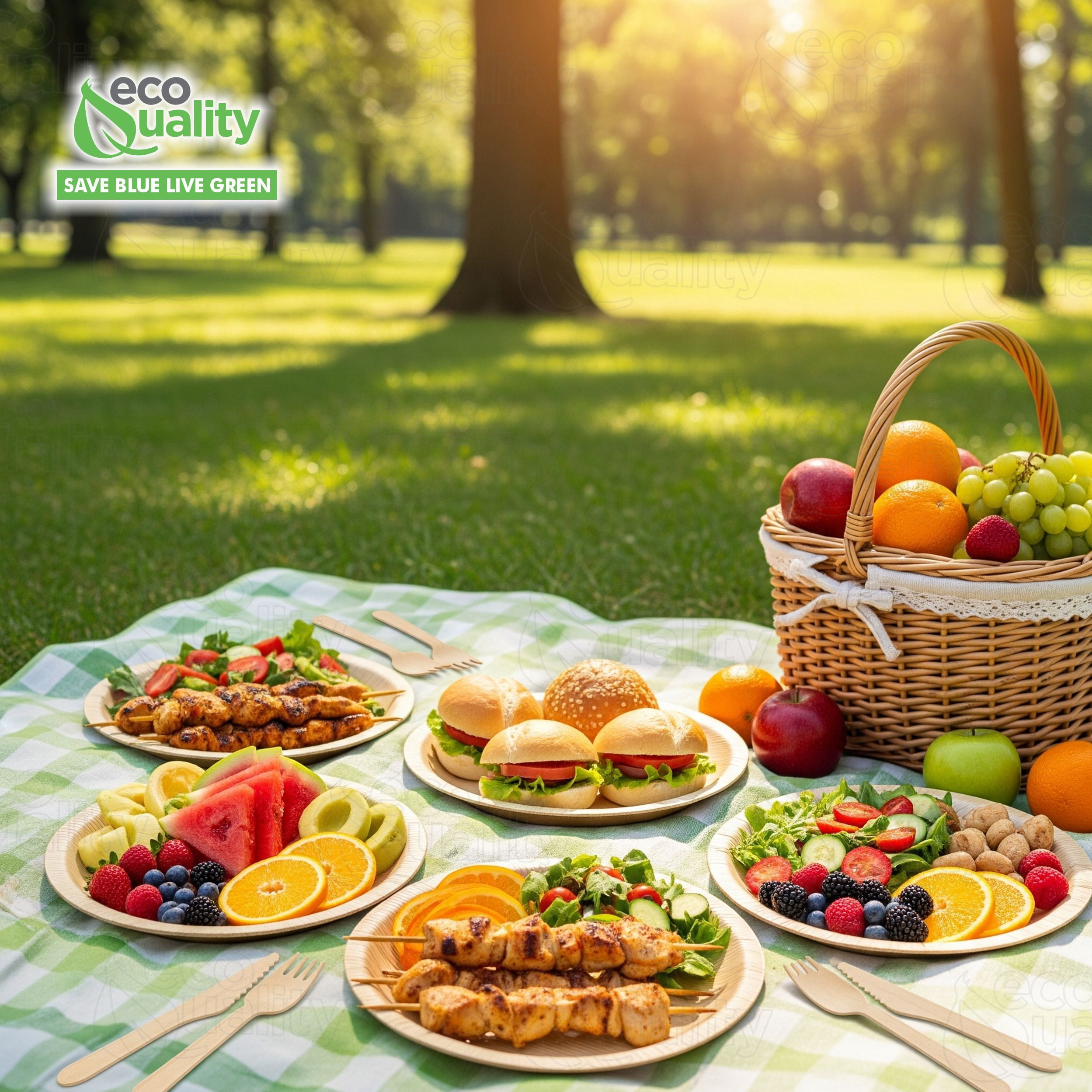 EcoQuality 100% Compostable 6-Inch Plates [500 Count] - Natural SugarCane Biodegradable Compostable Bagasse Bamboo Environmentally Friendly - Plates for Dessert, Appetizers, Birthdays, Microwavable