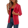 thumbnail image 6 of Jsaierl Women Vintage Lace Trim Chiffon Cardigan, Open Front Scallop Edge Sheer Kimono, Delicate Lightweight Cover Up for Party Bridal Beach Resort Wear, 6 of 10