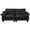 Black, variant on AENKYO 76" Modern Chenille Sailboat Loveseat, 2-Seater Cloud Sofa with Removable Pillow Arms, Black