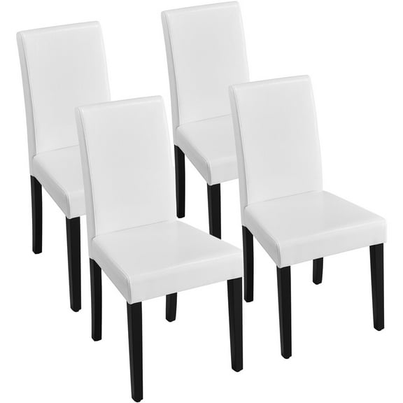 SgoodS 4PCS Dining Chairs Fabric Upholstered Modern Chairs Parson Chairs Kitchen Chairs-White