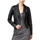thumbnail image 1 of Chamarra de motocicleta con tachuelas Bar III para mujer negra XX-Small, 1 of 1