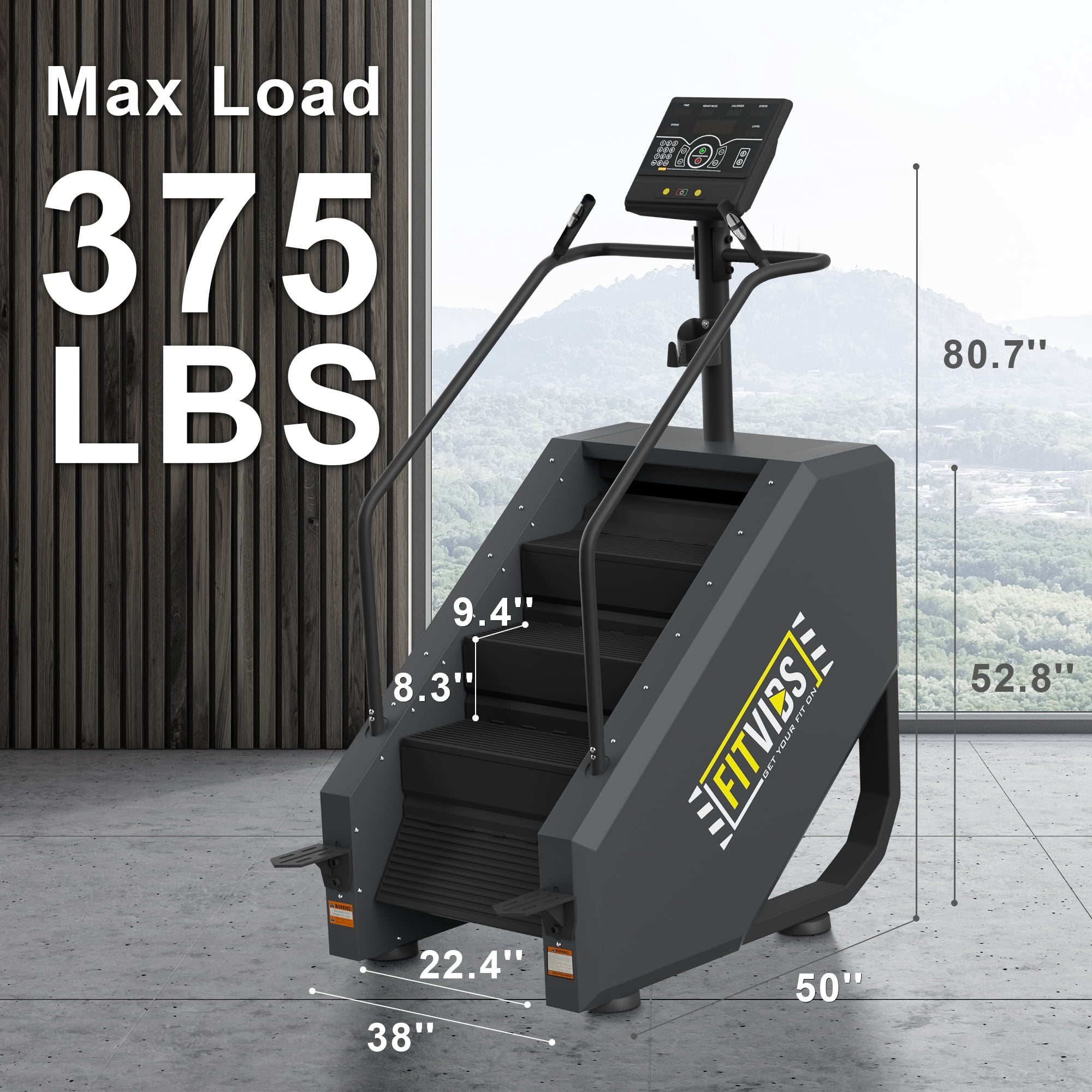 Sprint Demon Continuous Climbing Stair Stepper Machine, Cardio Workout Equipment，Adjustable Resistance Levels，for Home Gym