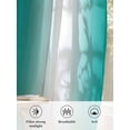 thumbnail image 6 of Sheer Curtains 63 Inch Length 2 Panels Set for Bedroom, Aqua White Ombre Semi Sheer Curtains for Windows, Gradient Abstract Minimalist Aesthetic Voile Window Treatments Rod Pocket Curtain, 6 of 7