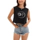 thumbnail image 1 of ATHLECHIC Camiseta sin mangas básica de cuello redondo para mujer XL negra con estampado, 1 of 1