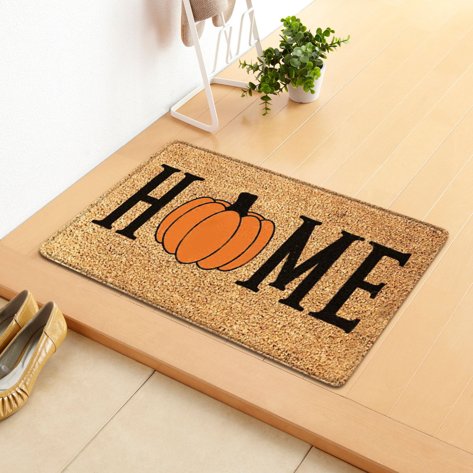 Happy Halloween Bath Non-Slip Carpet Bats In The Night Flannel Mat Entrance  Door Doormat Floor