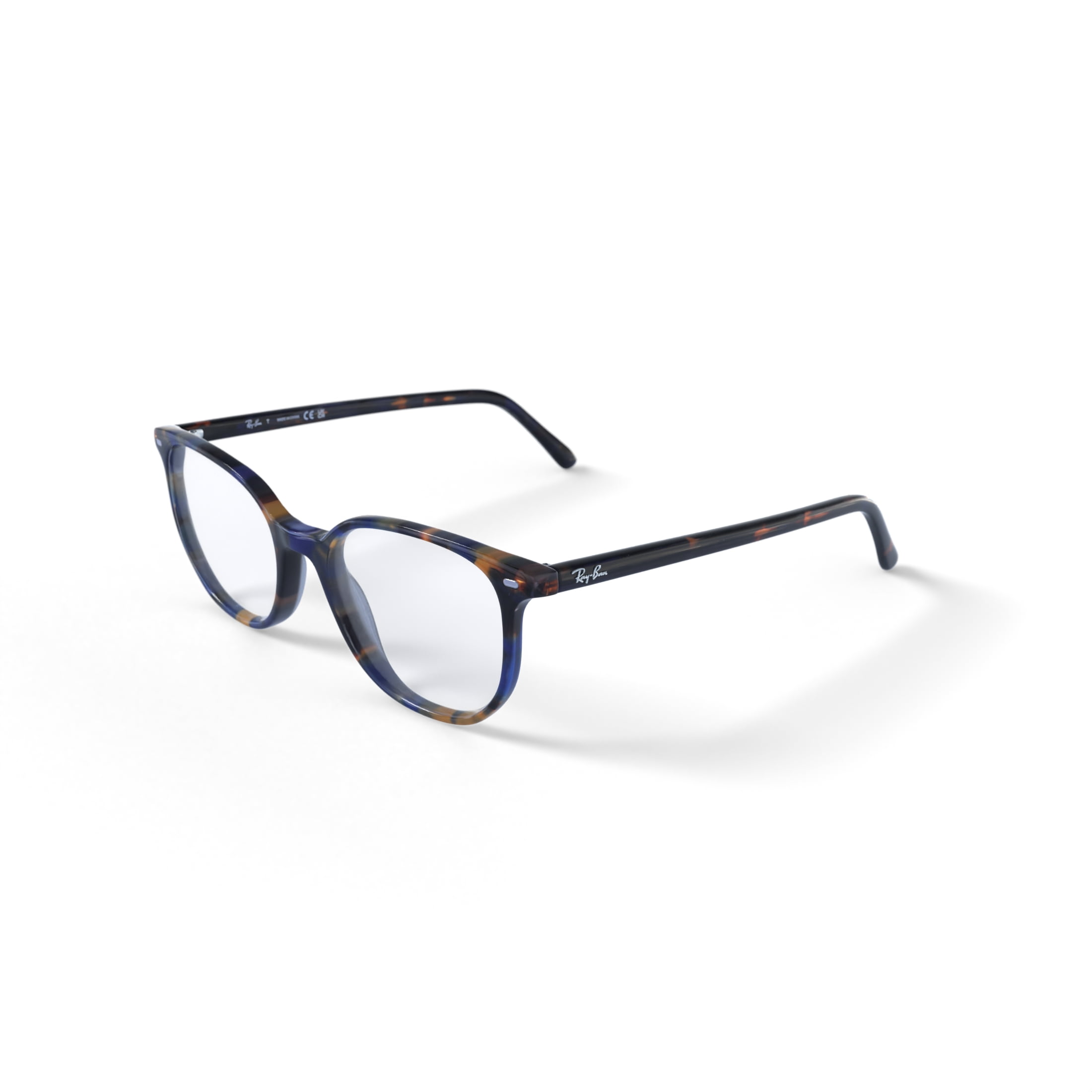 Ray-Ban Unisex Size 50 Irregular Elliot Optics Eyeglasses, Yellow and Blue Havana/Demo Lens