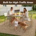 thumbnail image 6 of SIXHOME 4'x6' Outdoor Rug, Farmhouse Medallion Patio Rug, Indoor Outdoor Polypropylene Weave Textured Carpet, Water-Resistant, Quick-Dry Rug for Porch, Balcony, RV, Garden, Neutral Brown, 6 of 8