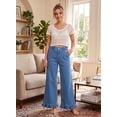 thumbnail image 3 of DOKOTOO Jeans for Women High Waisted Wide Leg Jeans with Ruffle Hem Trendy Stretchy Denim Loose Pants Straight Leg (Plus Sizes Available), 3 of 12