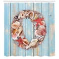 thumbnail image 3 of Ambesonne Letter O Shower Curtain, Nautical Life Inspired, 69"Wx75"L, Dark Coral Pale Blue, 3 of 3