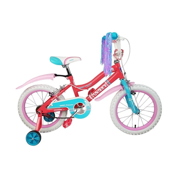 Bicicleta Infantil Unibike rodada 16 con ruedas de entrenamiento Rosa 16