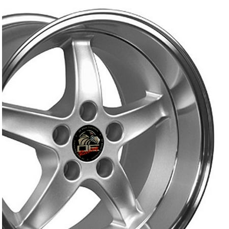 - 17x10.5 Wheel Fits Ford® Mustang® - Cobra R Style DD Silver Rim with Machined Lip - REAR FITMENT ONLY