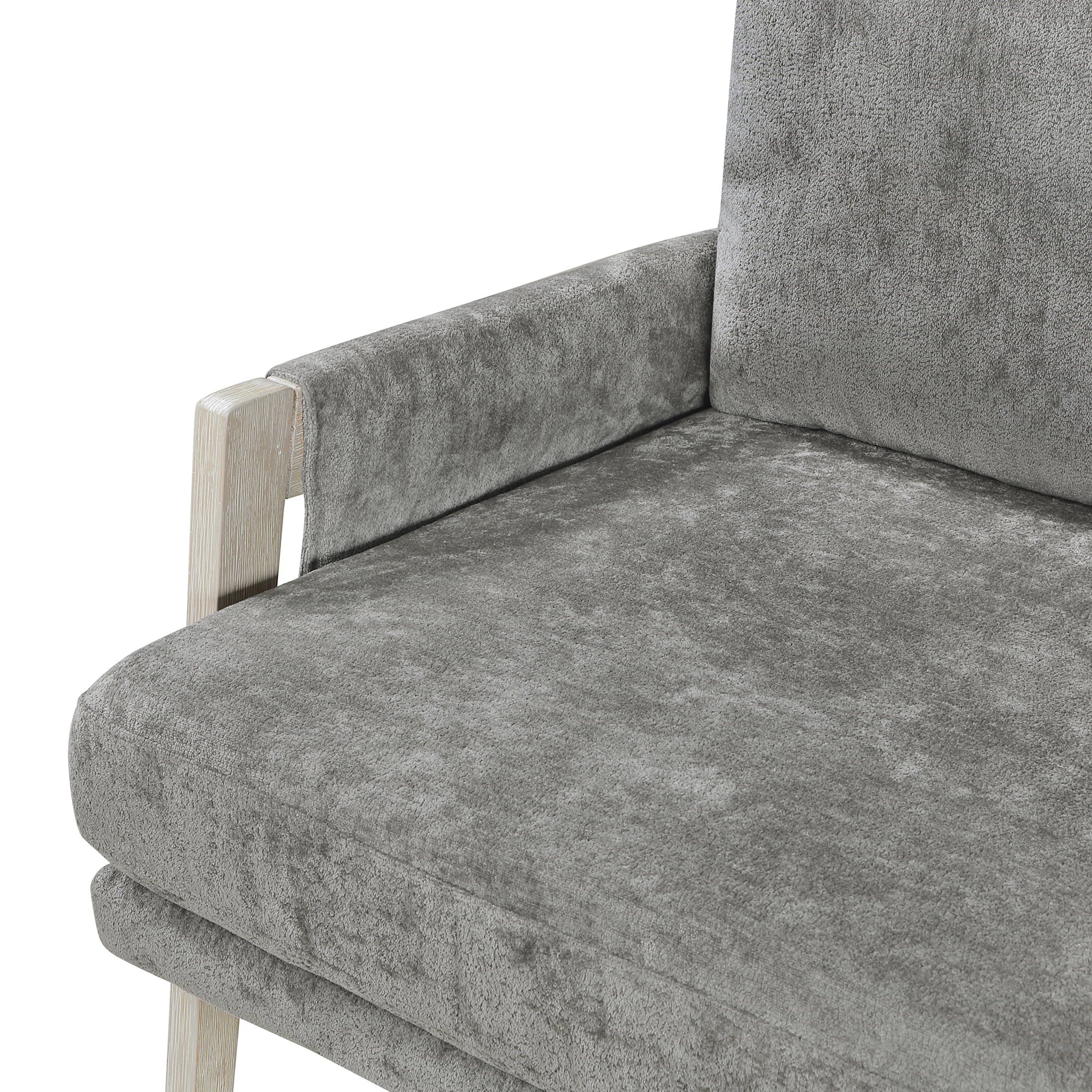 OakvillePark Glentop Wood Frame Chenille Accent Chair, Brownish Gray